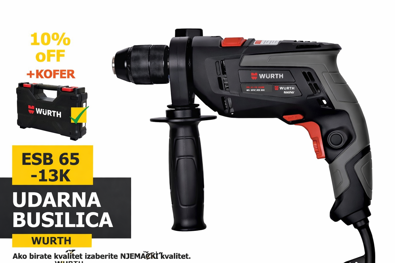 BUŠILICA UDARNA ESB 65-13K PRO WURTH +KOFER