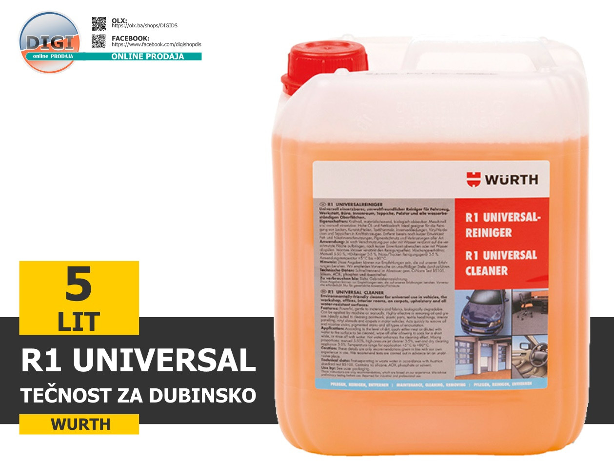 TEČNOST ZA DUBINSKO PRANJE 5L R1 UNIVERSAL WURTH