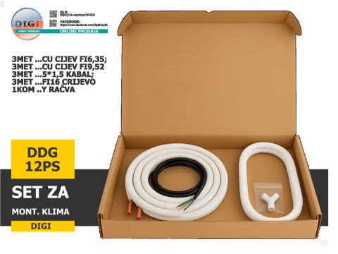 DIGI SET ZA MONTAŽU KLIME KLIMA 12K 12/ CRIJEVA CIJEVI DDG12PS