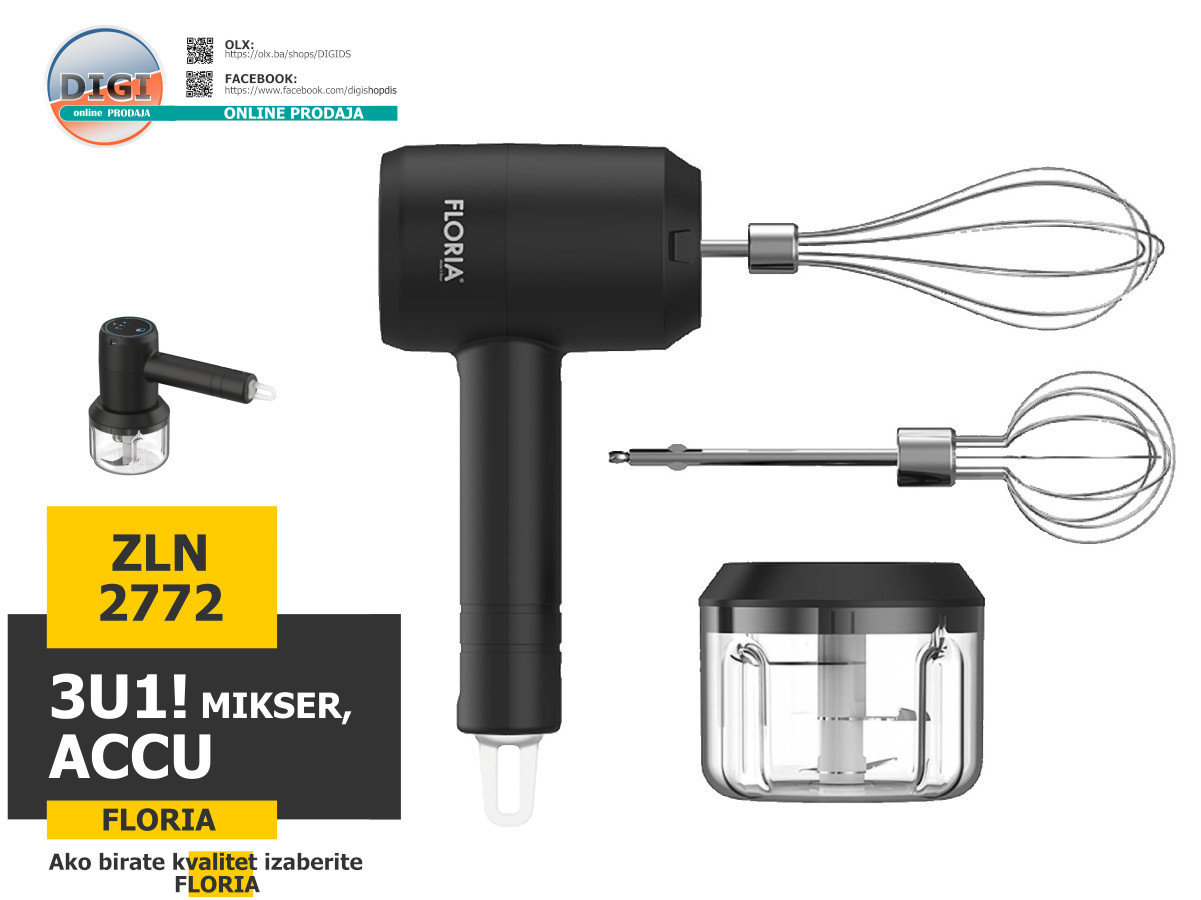 MINI MIKSER 3U1 SA POSUDOM ACCU ZLN2772 FLORIA