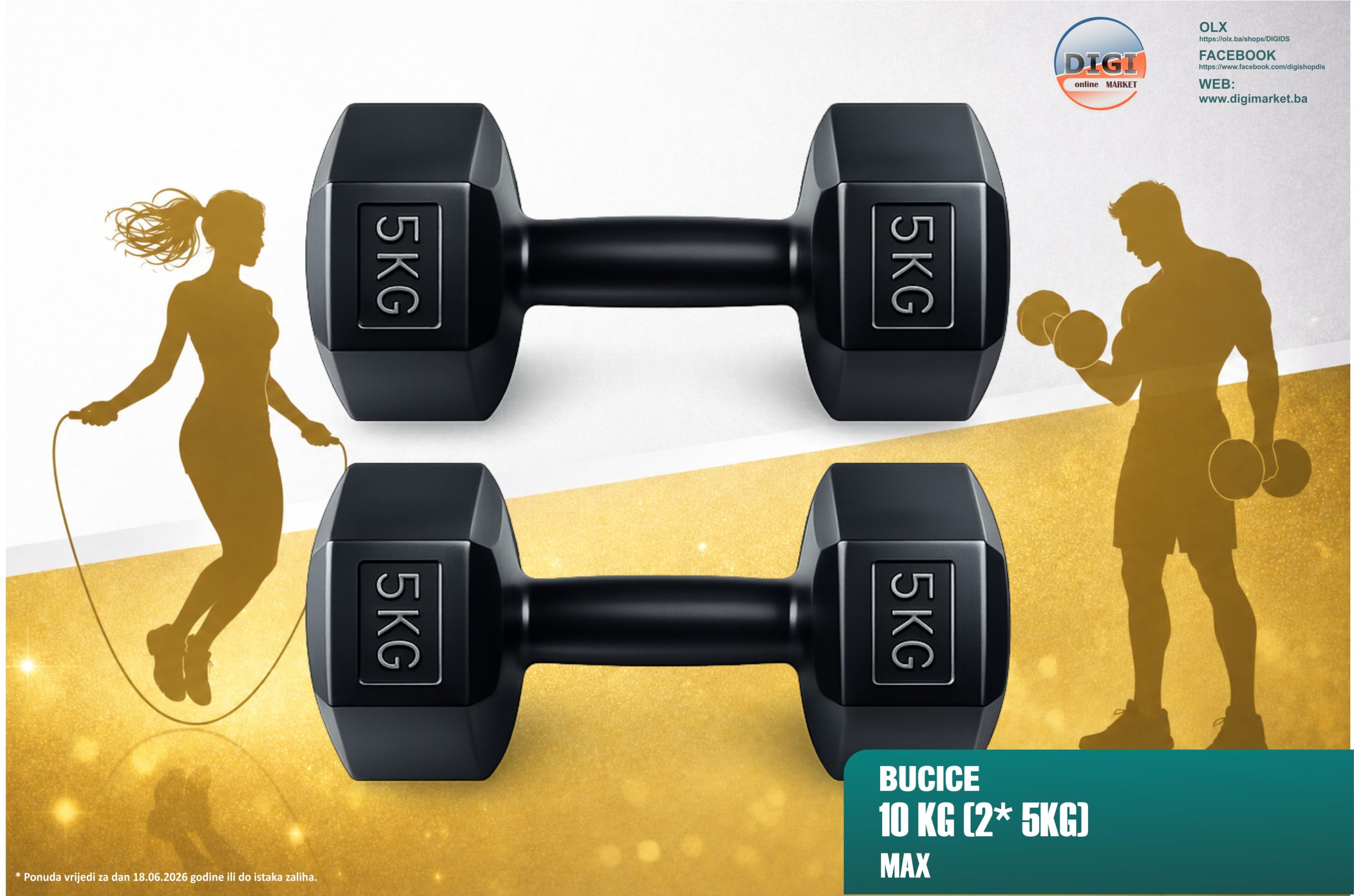SET TEGOVA BUČICA 10KG (2* 5KG) MAX