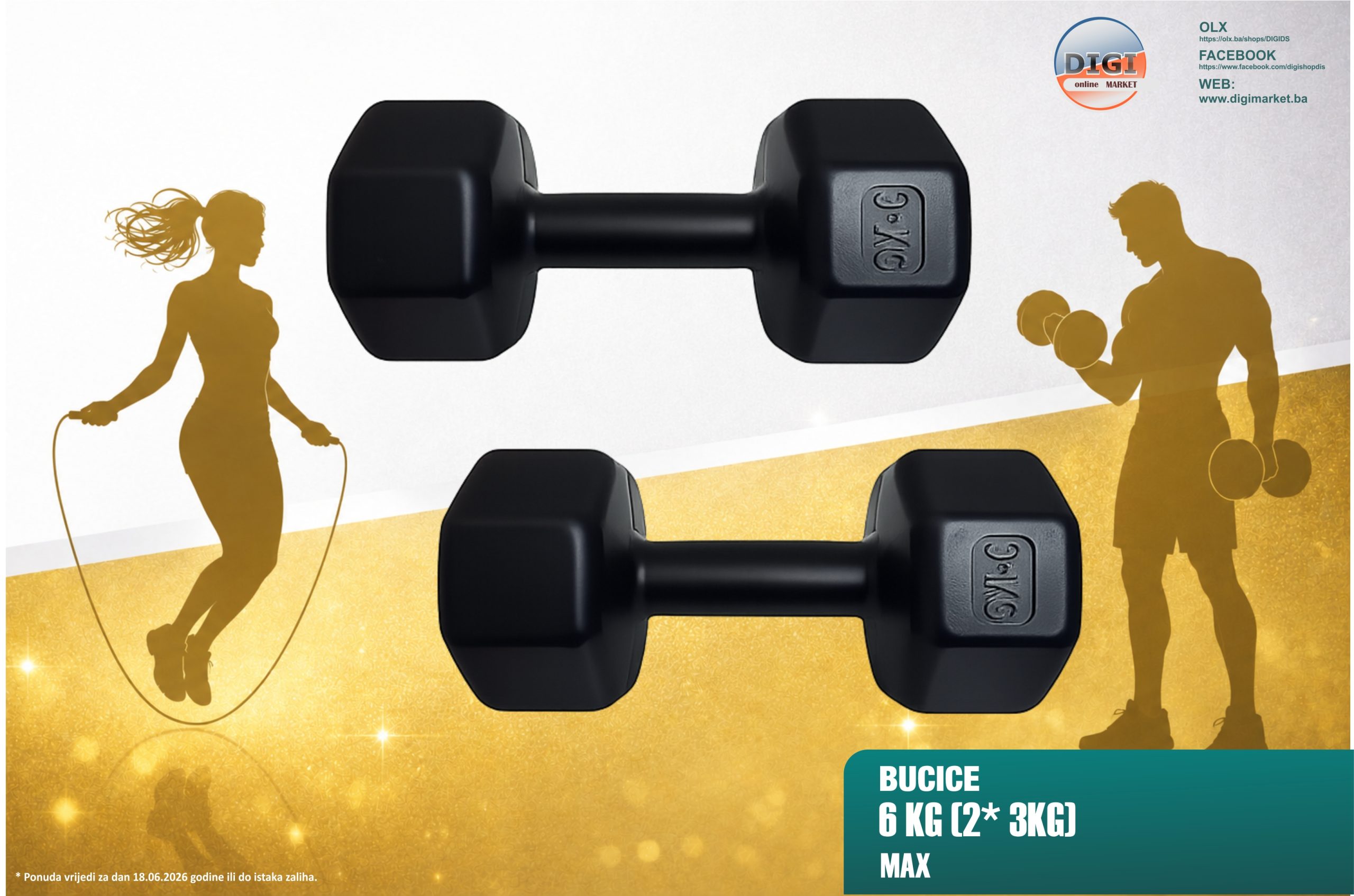 SET TEGOVA BUČICA 6KG (2* 3KG) MAX