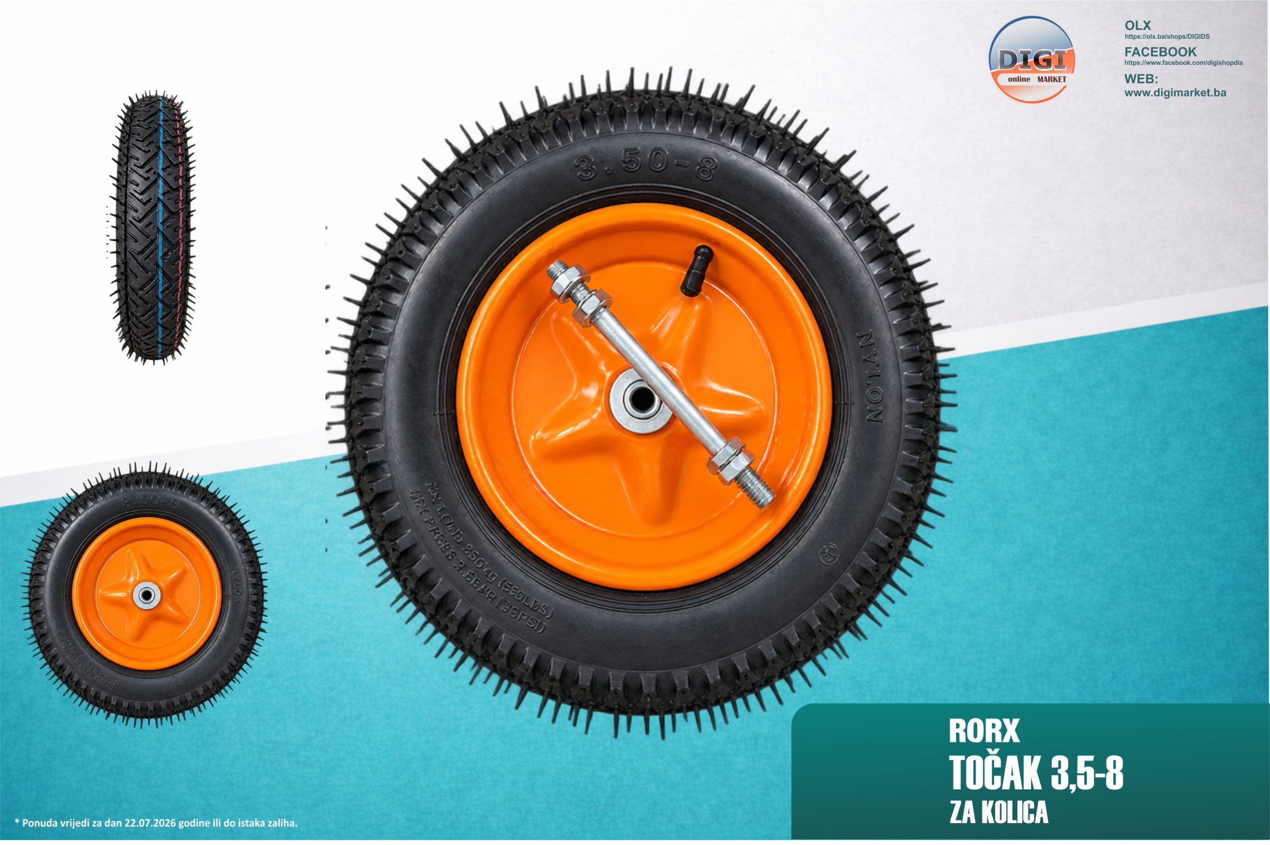 TOČAK ZA KOLICA 3.5-8 2PR RORX