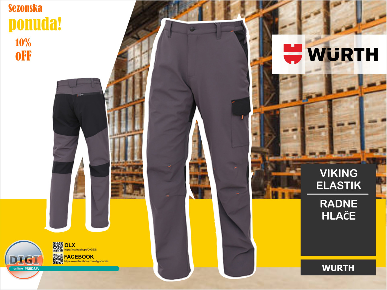 RADNE HLAČE VIKING ELASTIK M-3XL WURTH